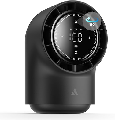 Aecooly Touch Control Desk Fan, 100 Speeds Quiet Digital Display 8000mAh Battery Powered Small Table Fan with 3 Oscillation Angles for Bedroom, Bedside, Office, Travel -Black