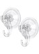 Suction Cup Hooks - 2 Pack Heavy Duty Suction Shower Hooks, Waterproof Kitchen Bathroom Window Wall Glass Door Clear Plastic Hooks for Hanging Towel Bathrobe Loofah Sponge Christmas Wreath Key