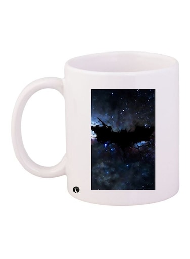 Bat Printed Coffee Mug White/Blue/Black 11ounce