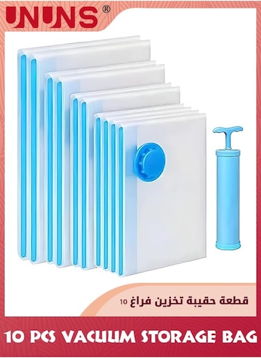 Vacuum Storage Bags 10 Jumbo Pack,4 Different Sizes Vacuum Seal Bag With Free Hand Pump,Space Saver Compression Storage Bag For Clothes Comforters Blanket Pillows Bedding