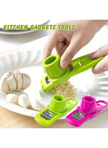 1pc Mini Garlic Grinder Creative Garlic Press Kitchen Garlic Mash Manual Garlic Mashing Green Kitchen Gadgets Outdoor picnic and barbecue tools