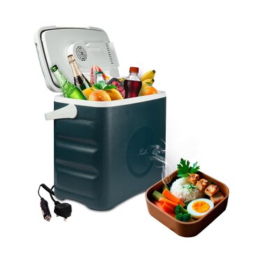 Enveix Electric Portable Cooler Box, 30L, Cooling and Keep Warm Function, AC/DC &amp; Power Supply USB for Car, Boat and Camping, With ECO Option