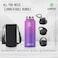 Zahive Stainless Steel Water Bottle 1l with 3 Lids &amp; Bag - Insulated Water Bottle with Straw - 1000ml Double Wall Thermos Flask for Travel Hot &amp; Cold Drinks, Sports, Gym, Leak Proof (32oz, Purple)