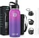 Zahive Stainless Steel Water Bottle 1l with 3 Lids &amp; Bag - Insulated Water Bottle with Straw - 1000ml Double Wall Thermos Flask for Travel Hot &amp; Cold Drinks, Sports, Gym, Leak Proof (32oz, Purple)