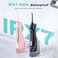 COSLUS C20 Water Flosser Teeth: 2 Pack 300ml Portable Cordless Oral Irrigator, Rechargeable Travel Irrigation Cleaner for Teeth, Gums, Braces Care, IPX7 Waterproof Electric Flossing, Black &amp; Pink