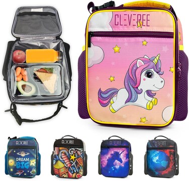 حقيبة غداء معزولة مضادة للتسرب للأطفال من كليفري جونيورز مع حزام كتف قابل للتعديل للأولاد