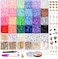 ESSENTIALS 360 Clay Beads Bracelet Making Kit, 6,000 Pcs 24 Colors DIY flat jewelry kit with Charms &amp; Elastic Strings for Necklace, Earing &amp; Jewelry, Polymer Heishi Beads Gift for Girls