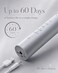 MySmile DY156 Electric Toothbrush for Adults, Rechargeable Sonic Battery Toothbrush Portable with 3 Brush Heads, 2 Mins 5 Modes Smart Timer, 45000VPM, One Charge for 60 Days (Gray, M)
