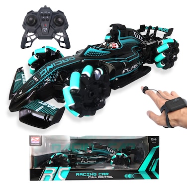 Jinou Remote Control Car - Made with Premium Quality plastic with high power 4WD Dual Motor &ndash; Kids toys Car with Remote Control and Smart Watch Gesture Control with Finger(Turquoise)
