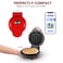 Jinou 4" Mini Waffle Maker - Made With Premium Quality Plastic &amp; Non-Stick Coating - Small Pancake Maker For Brownies, Cookies, Quesadillas, Calzones, Hash Browns and Other Foods