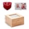 Jinou Valentine's day gift &ndash; Heart Shape Candles Encased in Premium Quality Bamboo box &ndash; Gift for Wife, Husband, Boyfriend and Girlfriend