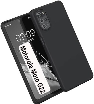 Motorola Moto G22 Case Cover Soft Silicone Slim fit TPU Case Light weight Back Cover Matte Finish Shockproof Protective Cover Case For Moto G22 (Black)