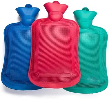 Hot Water Bottle Rubber with Soft Cover (2 Liter) Classic Hot Water Bag for Pain Relief, Cramps, Neck, Shoulders Pain Relieve, Hot Cold Pack Warmer, Multifunction for Daily Use (1PCS Random Color)