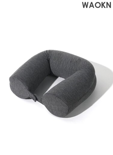 Memory Foam Travel Pillow, Neck Pillow for Neck, Chin, Lumbar and Leg Support Pain Relief, Adjustable Pillow for Airplane, Car, Home ,Twist the neck pillow at will ,Comfortable and portable , unisex , 62*12cm ,(grey).
