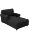 GEBIN Chaise Lounge Cover, Stretch Chaise Chair Covers for Living Room Chaise Slipcover with Double Arm Chaise Lounge Slipcover for Bedroom Chaise Soft Sofa Cover (Black)