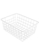 Metal Storage Basket Wire Basket Freezer Basket Food Storage Basket Storage Basket With Handle Suitable For Kitchen,Bathroom,Bedroom,Office,Household Goods Organizer(white)
