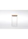 Square Boro Glass Storage Jars With Bamboo Lids Airtight Glass Jars Clear Food Storage Container Jar- Food Kitchen Canisters Sets For Spaghetti Snack Cereal Storage Wy060-1