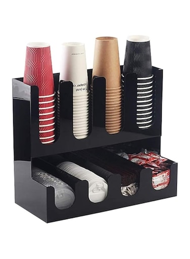 JTKDL Coffee Condiment Organizer for Lids and Coffee Cups Acrylic Material for Item Storage etc