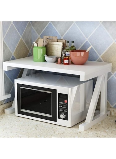 EAHKGmh 2 Tier Microwave Standing Wooden Storage Rack