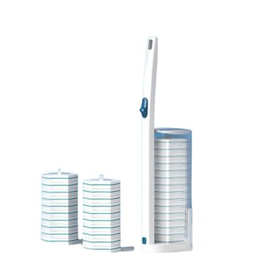 Toilet Cleaning Wand Kit with 40 Refills, Disposable Toilet Cleaning System Toilet Wand, Storage Caddy and 40 Toilet Cleaning refills Heads for Bathroom Cleaning.