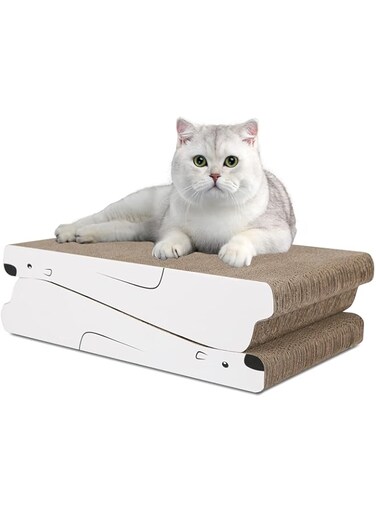xinXbabe Cat Scratcher Cardboard Cat Sofa Bed Cat Scratching Board Cat Scratch Pad Cat Scratchers for Indoor Cats Set of 2