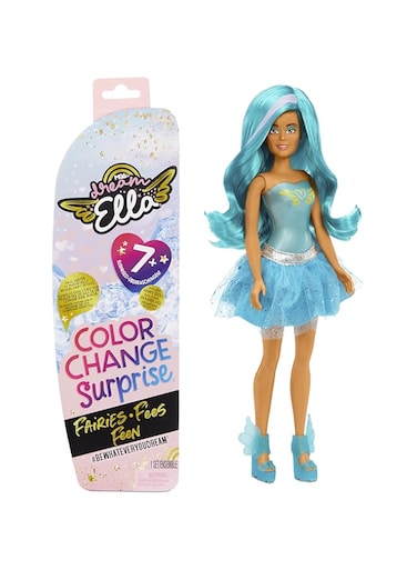 MGA Entertainment Dream Ella Color Change Surprise Fairies Dreamella Blue 11.5" Fashion Doll, Multicolor, 578017EUc
