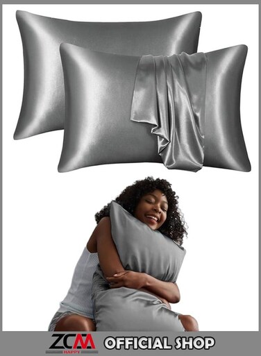 Pack of 2 Skin-Friendly Silk Satin Pillowcases with Envelope Design, Smooth Pillowcase Hair-Friendly Pillowcase Luxurious Satin Pillow Covers For Better Sleep Anti-wrinkle Pillowcases for Sensitive Skin