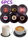 Coasters Set,Retro Vinyl Record Disc Coasters For Drink Bar Office,Housewarming Gifts,Multicolour 10.5cm