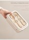 Lunch Box With Spoon And Chopsticks Lunch Containers with 3 Compartments, Utensils and Sauce Container, 850ml