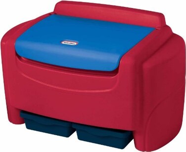 صندوق ألعاب Little Tikes Sort N Store الأساسي - أحمر أزرق