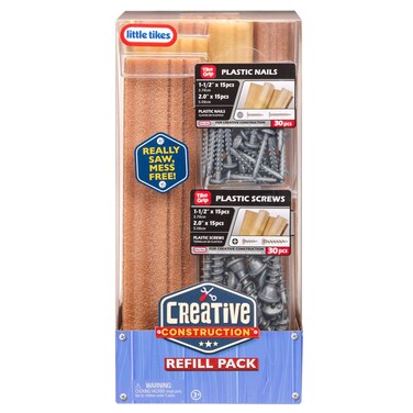 Little Tikes Creative Construction Wood, Nails And Screws Refill Pack
