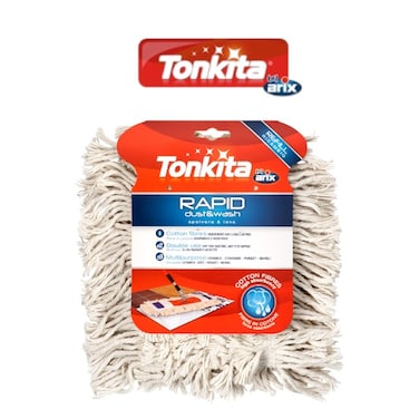 Tonkita Rapid Cotton Flat Mop Refill - Versatile Floor Cleaning Solution for Deep Dusting and Thorough Washing