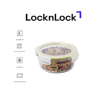 LocknLock Fresh Oven-Safe Glass Round Container 215ml &ndash; Airtight, Leakproof &amp; Heat-Resistant
