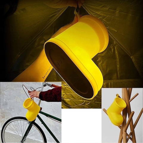 NoFun Silicone LED Lamp Rainboot Night Light, USB Rechargeable &ndash; Yellow