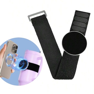 Tumbler Magnetic Phone Holder 14 (inches) with Magnetic Straps - Black