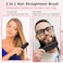 2-in-1 Portable Flat Iron &amp; Straightening Brush LH-2201 - Black