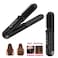 2-in-1 Portable Flat Iron &amp; Straightening Brush LH-2201 - Black