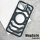iPhone 14 Pro Max Bazel Less Carbon Fiber Magsafe Case With Metal Kickstand - Turquoise