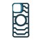 iPhone 14 Pro Max Bazel Less Carbon Fiber Magsafe Case With Metal Kickstand - Turquoise