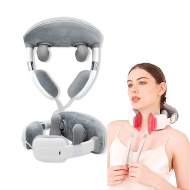 مدلك الرقبة الذكي القابل لإعادة الشحن لتخفيف آلام الرقبة، مدلك تخفيف آلام عنق الرحم مع يد بشرية 5D مثل التدليك والعلاج الحراري
