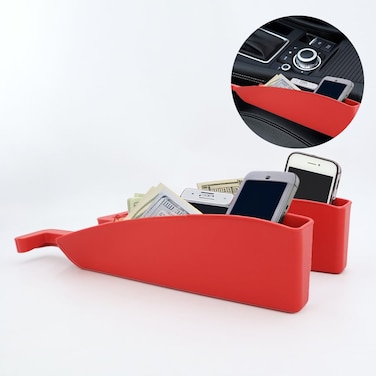 Focus on Seat Gap Storage Box, Car Seat Gap Filler Storage Box - Brown