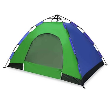 خيمة تخييم مزودة بتقنية الطقس، خيمة مقاومة للماء تتسع لـ 3 أشخاص، قماش مزدوج سميك وحقيبة حمل، يتم إعدادها في دقائق قليلة خيمة أوتوماتيكية للأماكن الخارجية (2 × 2.5 متر)