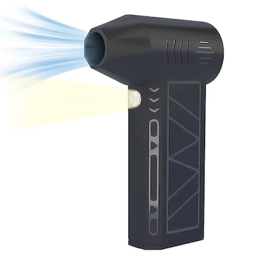 مروحة نفاثة صغيرة، مروحة عنيفة بدون فرش، مروحة نفخ قوية لاسلكية مدمجة وخفيفة الوزن - أسود