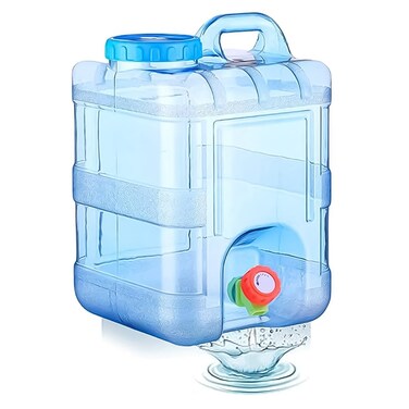 حاوية تخزين مياه للتخييم سعة 15 لتر مع صنبور، TZ-80023 علبة موزع مياه محمولة للأماكن الخارجية – شفافة