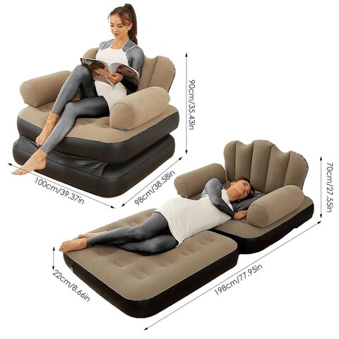 Buy Multifunctional 5-in-1 Inflatable Sofa with L-shaped Armrest
