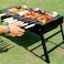 Portable Folding Barbecue Classic Pull Barbecue Charcoal Grill - Black