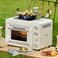 25L Outdoor Gas Camp Oven Portable with Burner Camping Stove W/O Gas, Multifunctional Large Capacity Insulated Oven Box Stainless Steel for Baking, Pizza, Toast, Boil, Fry, Cook