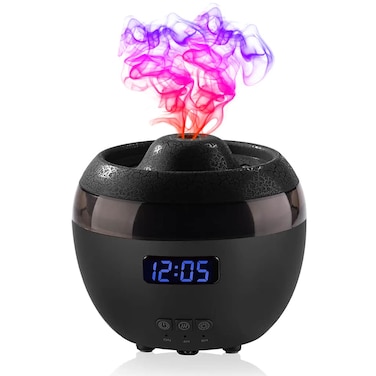 Multifunctional Remote Control Dynamic Volcano Jellyfish Spray Aroma Diffuser with Clock Dynamic Air Humidifier RGB Flame Mood Lamp Essential Oil Diffuser