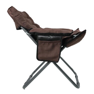 كرسي أريكة منزلي كسول مع مساند للذراعين، كرسي صالة ترفيه، بسيط، قابل للطي، كرسي هزاز فردي مع مسند للرأس، غرفة المعيشة - بني