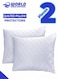 2 Pieces Luxurious Quilted Zipped Pillow Protectors for Ultimate Protection, Soft and Breathable Microfiber Cases, Hypoallergenic, Noiseless, Machine Washable, Ideal for Home, Hotel and Dormitory